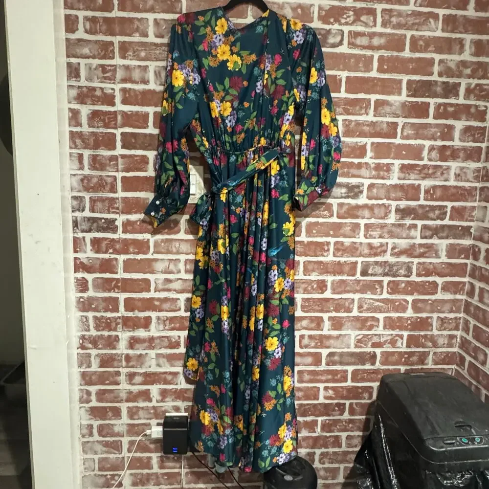 NWT BAACAL x Maxey Greene Floral Wrap Maxi Dress Plus Size 2 Sustainable Boho - Picture 2 of 14